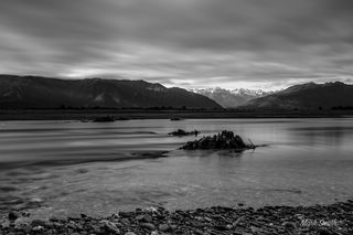 Whataroa River Black and White