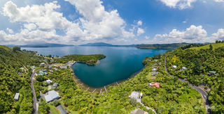 Lake Tarawera Boat Shed Bay Pano 